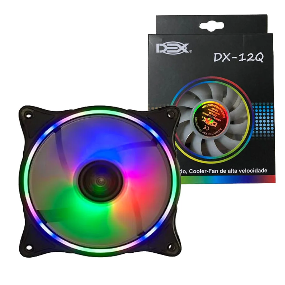 Cooler Fan 12x12cm Gamer Rgb Dex Dx-12q 1200rpm 12v Cod: 4083